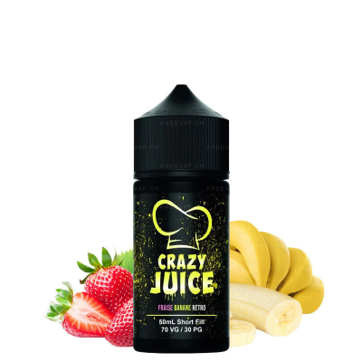 TecoVape E-LIQUIDE FRAISE BANANE RETRO - SHORTFILL FORMAT - CRAZY JUICE BY MUKK MUKK | 50ML