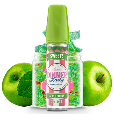 TecoVape E-LIQUIDE APPLE SOURS - SHORTFILL FORMAT - SWEETS BY DINNER LADY | 50 ML