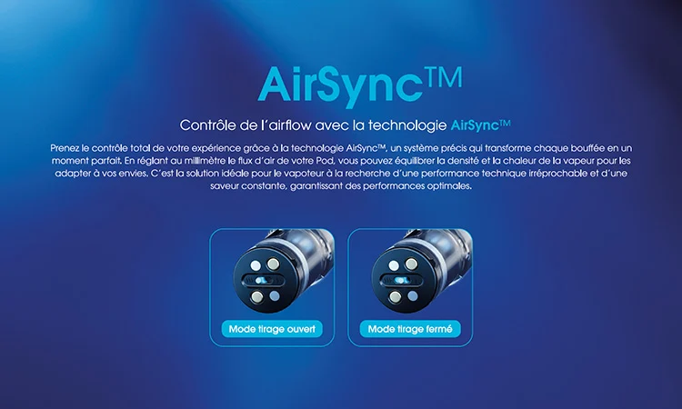 Kiwi Vapor Spark 2 Pro système AirSync airflow réglable