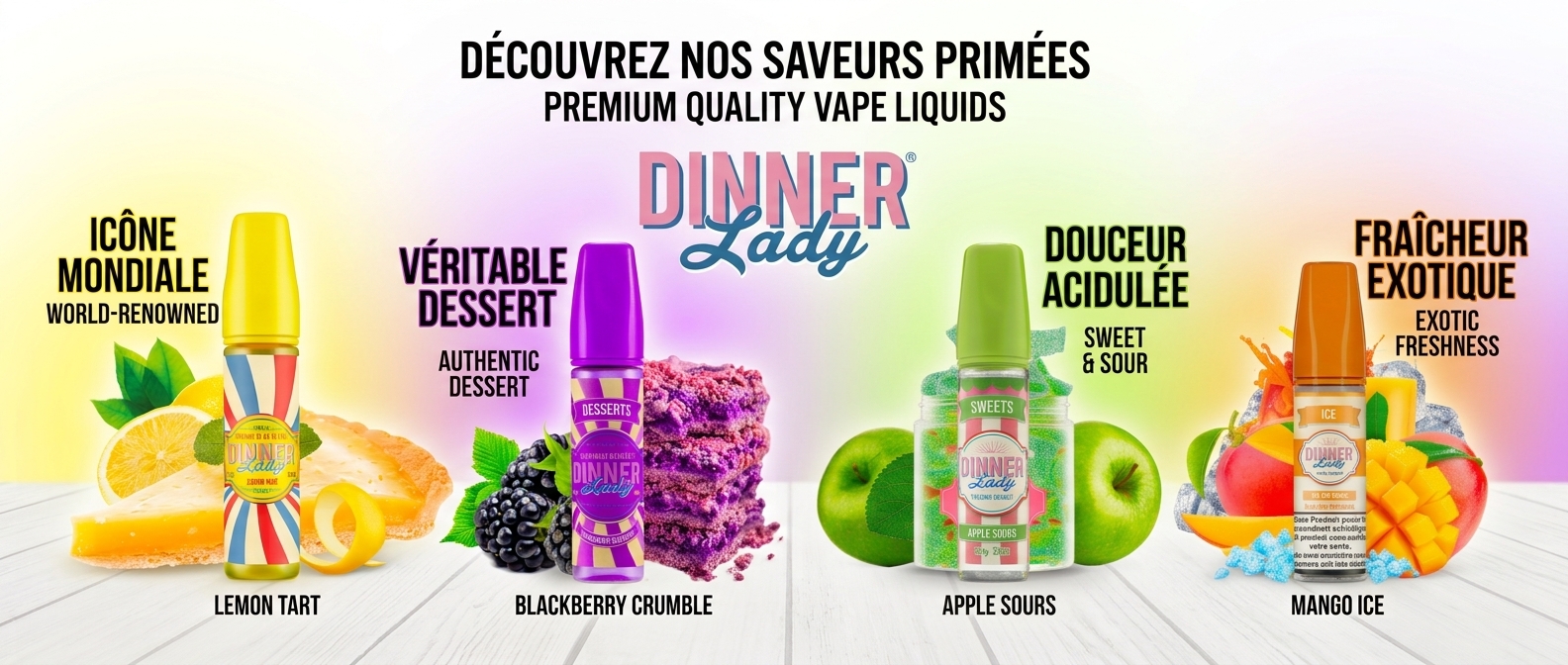 Sélection d'e-liquides Dinner Lady 50 ml chez TecoVape